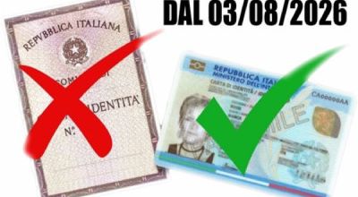 Carta di identità formato cartaceo. Fine validità: 3 agosto 2026.