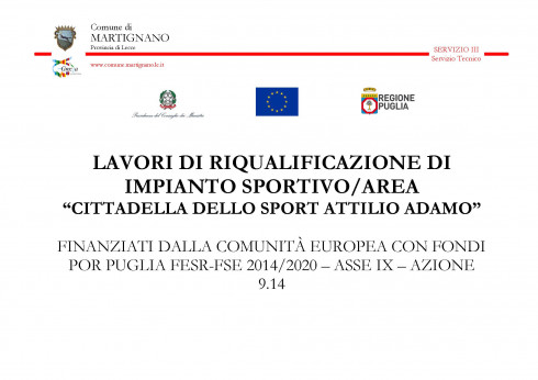 Lavori di riqualificazione impianto sportivo Attilio Adamo.