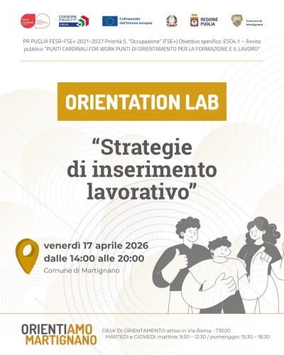 PUNTI CARDINALI FOR WORK - ORIENTIAMO MARTIGNANO - Laboratorio di Orientamento.