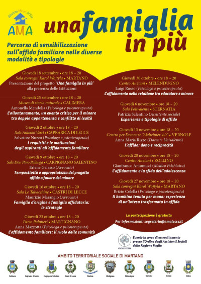 Percorso di sensibilizzazione all'affido familiare