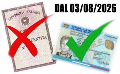 Carta di identit&agrave; formato cartaceo. Fine validit&agrave;: 3 agosto 2026.